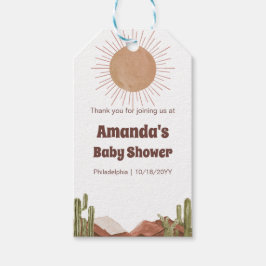 Baby shower Sun Cactus gunsttags Cadeaulabel