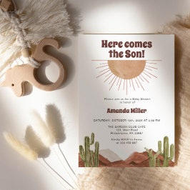 Baby shower Sun Cowboy cactus thema Save The Date