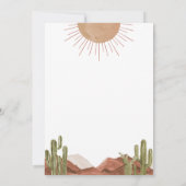 Baby shower Sun Cowboy cactus thema Save The Date (Achterkant)