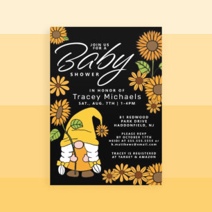 BABY SHOWER   Sunflower Sunshine Gnome Kaart