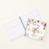 Baby shower Swan Floral Gastenboek Notitieboek (Binnen)
