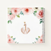 Baby shower Swan Floral Gastenboek Notitieboek (Achterkant)