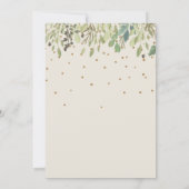 Baby shower Sweet Bunny Gold Confetti Kaart (Achterkant)