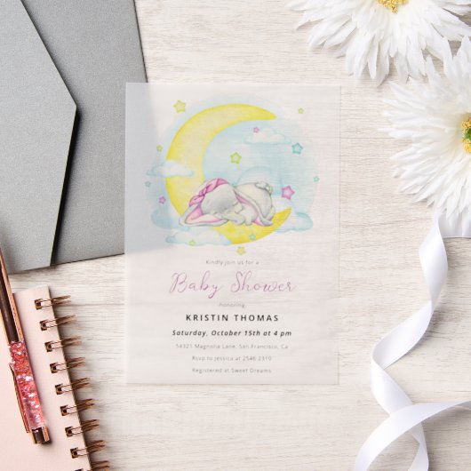 Baby shower Sweet Dreams Vellum Uitnodigingen (Huwelijk)