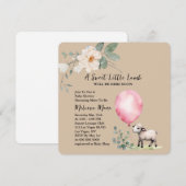 Baby shower Sweet Little Lamb Pink Balloon Kaart (Voorkant / Achterkant)