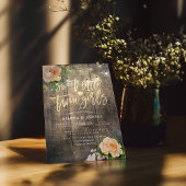 Baby shower Sweet Little Twin Girls Flowers Wood Kaart