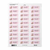 Baby shower Sweet Sloth Girls Adres Label (Full Sheet)
