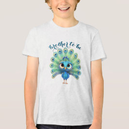Baby Shower T-Shirts voor Broer met Blauwe Pauw