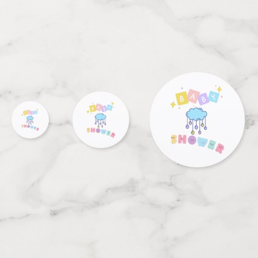 Baby shower Tabel Confetti (Voorkanten)