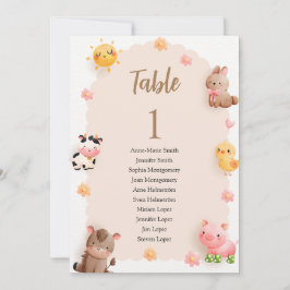Baby shower Tabelnummer en Gastnamen Feestdagenkaart