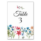 Baby shower-tabelnummers wilde bloemen kaart (Achterkant)