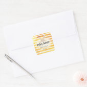 Baby shower Tan Bunny Geel Wit Streep Vierkante Sticker (Envelop)