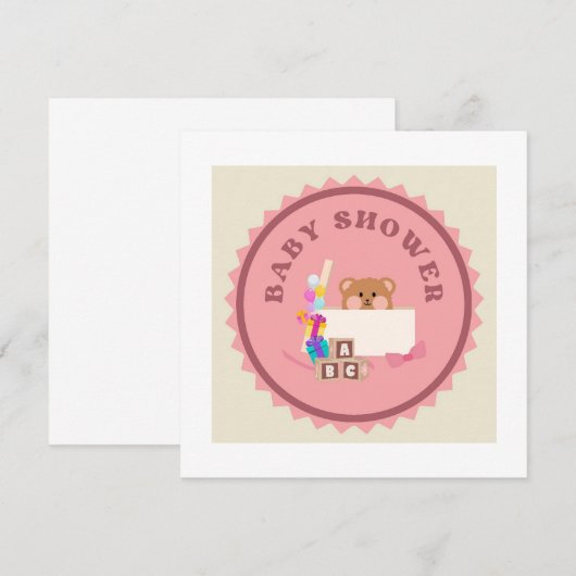 Baby Shower , Tarjeta de Invitación Imprimible Kaart (Voorkant / Achterkant)