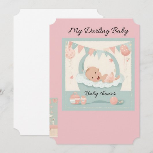 baby shower tarjeta kaart (Voorkant / Achterkant)