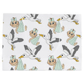 baby shower / tas met vogelcadeau - groot, glanzen groot cadeauzakje (Achterkant)