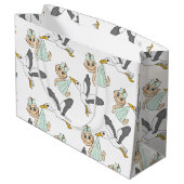 baby shower / tas met vogelcadeau - groot, glanzen groot cadeauzakje (Achterkant Gekanteld)