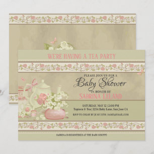Baby shower  Tea-partij Kaart
