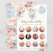 Baby shower Tea Party Baby of Beer Belly Game (Voorkant / Achterkant)