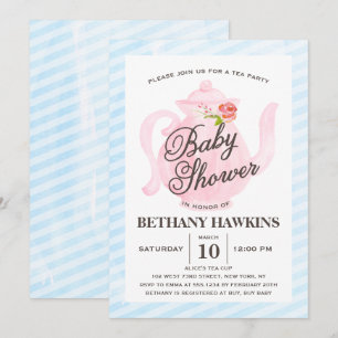 baby shower Tea Party   Baby shower Kaart