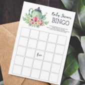Baby shower Tea Party Bingo Game Kaart