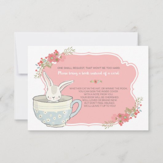 Baby shower Tea Party Breng een boek Kaart Insert (Voorkant)