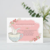 Baby shower Tea Party Breng een boek Kaart Insert (Staand voorkant)