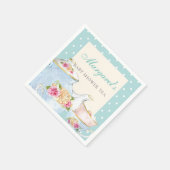 Baby shower Tea Party gepersonaliseerde polka dot Servet (Hoek)