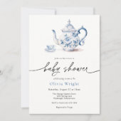 Baby shower Tea Party Kaart (Voorkant)