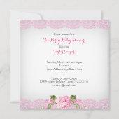 Baby shower Tea Party  Lace Pink Floral D Kaart (Achterkant)