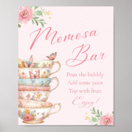 Baby shower Tea Party Momosa Bar Poster