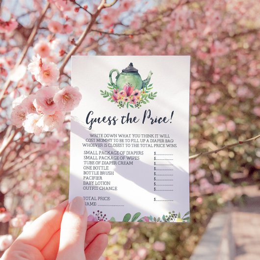 Baby shower Tea Party raadt de Kaart van het Prijs