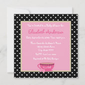 baby shower Tea Party roze en Brown Polka Dots Kaart (Achterkant)
