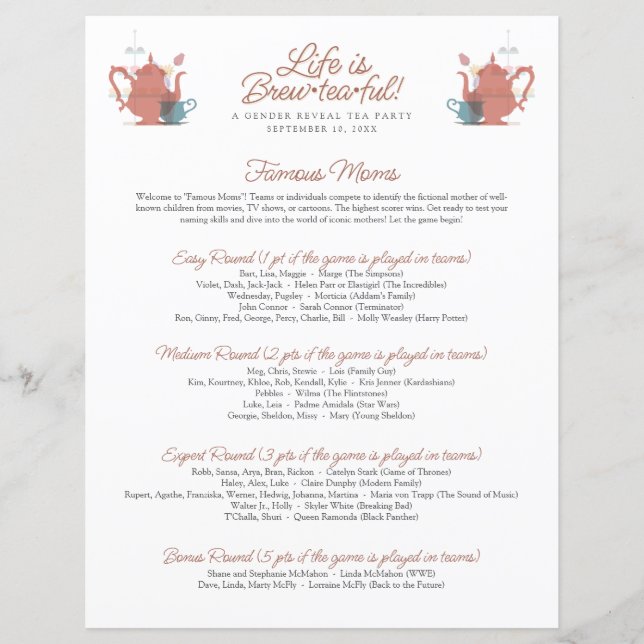 Baby shower Tea Party Schattige Minimalist Boho Ne (Voorkant)