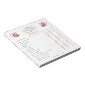 Baby shower Tea Party Schattige Minimalist Boho Ne Notitieblok (Schuin)