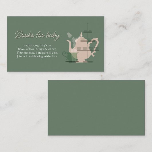 Baby shower Tea Party Schattige Minimalistisch Chi Informatiekaartje (Voorkant / Achterkant)
