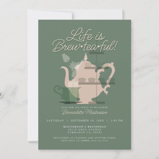 Baby shower Tea Party Schattige Minimalistisch Chi Kaart (Voorkant)