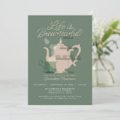 Baby shower Tea Party Schattige Minimalistisch Chi Kaart (Staand voorkant)