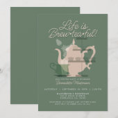 Baby shower Tea Party Schattige Minimalistisch Chi Kaart (Voorkant / Achterkant)