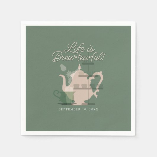 Baby shower Tea Party Schattige Minimalistisch Chi Servet (Voorkant)