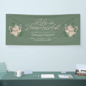 Baby shower Tea Party Schattige Minimalistisch Chi Spandoek (Beurs)