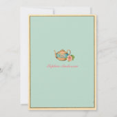 Baby shower tea party sip en zie blauwgroen kaart (Achterkant)