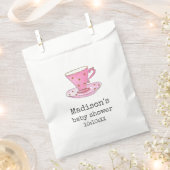 Baby shower Tea Party | Waterverf Pink Tea Cup Bedankzakje (Geknipt)