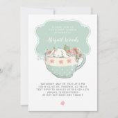 Baby shower Tea Party White Rabbit Kaart (Voorkant)