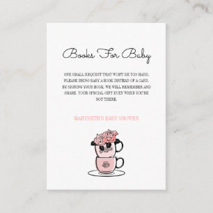 Baby shower Teacup & Flowers Breng een aanvraag vo Informatiekaartje