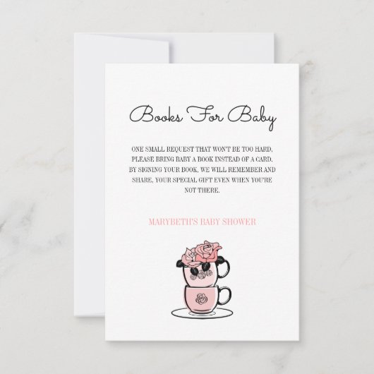 Baby shower Teacup & Flowers Breng een aanvraag vo Kaart (Voorkant)
