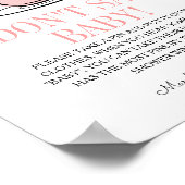 Baby shower Teacup & Flowers Zeg geen Baby-spel Poster (Hoek)