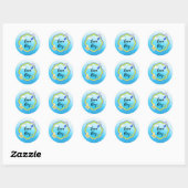 baby shower, TEAM BLUE Genderonthulling. Ronde Sticker (Vel)
