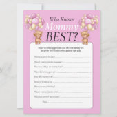 Baby shower, teddy ballons meisje dat mama kent kaart (Voorkant)