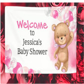 Baby shower Teddy Balloons Roze Spandoek