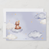 Baby shower Teddy Bear Air Ballon Blue Cloud Boy Kaart (Achterkant)